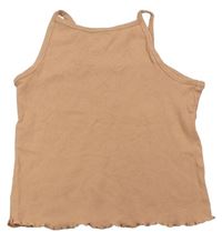 Meruňkový žebrovaný crop top George