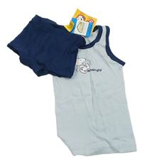 2set - Světlemodrý nátělník se Snoopym + tmavomodré boxerky