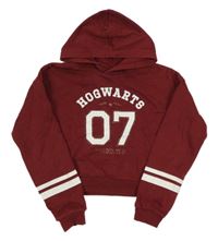 Vínová crop mikina s číslem a kapucí - Harry Potter zn. H&M
