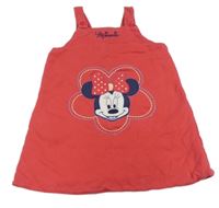 Jahodové zateplené laclové šaty s Minnie zn. George
