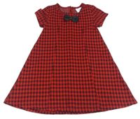 Červeno-černé kostkované šaty s mašlí Topolino