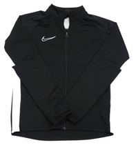 Černo-bílá sportovní propínací funkční mikina s logem Nike