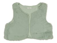 Zelenkavá kožešinová podšitá vesta zn. Next