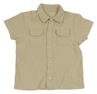 Béžové teplákové propínací tričko s límečkem George