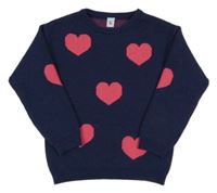 Tmavomodrý svetr se srdíčky Tu