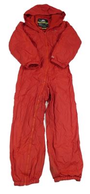 Červená šusťáková zateplená funkční kombinéza s kapucí Trespass