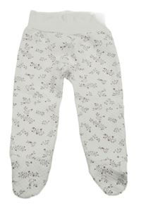 Bílé prošívané květované teplákové polodupky C&A