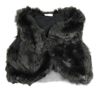 Antracitová kožešinová podšitá vesta H&M