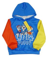 Nové - Modro-žluto-červená mikina se psy a kapucí Shein