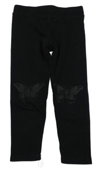Černé zateplené legíny s motýly Primark