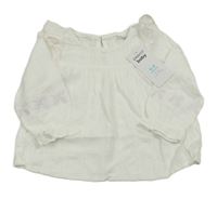 Nové - Bílá halenka s výšivkami a volánky Pep&Co