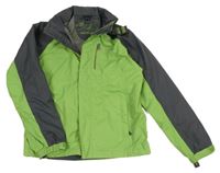 Zeleno-tmavošedá šusťáková jarní funkční bunda s ukrývací kapucí Regatta