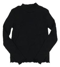 Černé žebrované triko se stojáčkem Kiabi