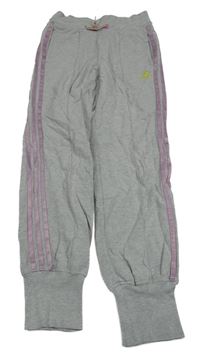 Šedé melírované tepláky s logem Adidas