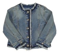 Modrá riflová bunda s výšivkami Mayoral