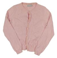 Růžový propínací svetr s kamínky Matalan