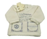 Nové - Světlebéžová huňatá mikina s kapsami a nápisem