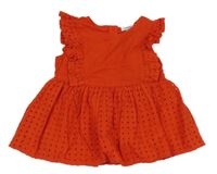 Červená halenka s madeirou a volánky Fagottino