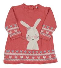 Lososové svetrové šaty s králíkem Miniclub