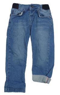 Modré rifle s úpletovým pasem