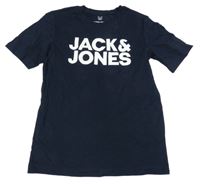 Tmavomodré tričko s logem Jack & Jones
