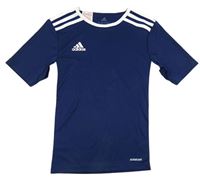 Tmavomodro-bílé sportovní funkční tričko s logem Adidas