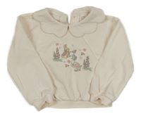 Krémová mikina s králíky a límečkem - Peter Rabbit M&S