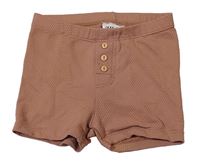 Hnědé vzorované nohavičkové plavky s knoflíky H&M