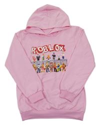 Růžová mikina s Robloxem a kapucí