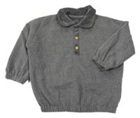 Tmavošedá melírovaná oversize polo mikina George