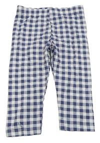 Modro-bílé kostkované crop legíny Primark