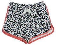 Bílo-černo-barevné teplákové leopardí kraťasy zn. M&S