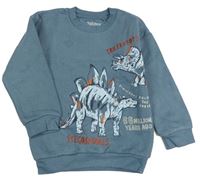 Šedomodrá mikina s dinosaury Nutmeg