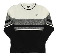 Černo-bílý pruhovaný lehký svetr River Island