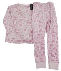 Růžové plyšové pyžamo s motýlky Dunnes Stores