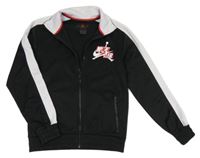 Černo-bílá sportovní propínací mikina s logem Nike Air