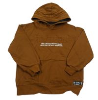 Hnědá mikina s nápisem a kapucí H&M