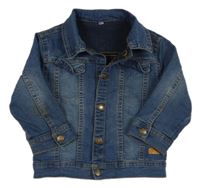 Tmavomodrá riflová bunda s kapsami 