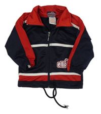 Tmavomodro-červená sportovní propínací mikina 