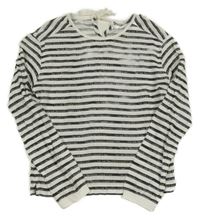 Bílo-černé pruhované lehké triko 