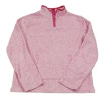 Růžová melírovaná fleecová mikina Yigga