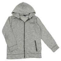 Šedá melírovaná propínací mikina s kapucí Chapter young