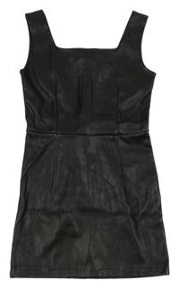 Černé koženkové šaty Primark