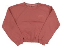 Růžová crop mikina s nápisem only