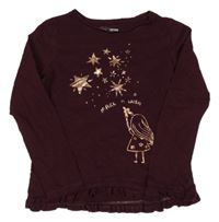 Vínové triko s hvězdičkami Pep&Co