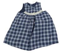 Modro-zlaté kostkované šaty s krajkou H&M