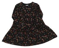 Černé šaty s barevnými kvítky F&F