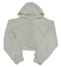 Bílá propínací crop mikina s kapucí Primark