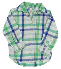 Bílo-zeleno-modrá kostkovaná košile H&M