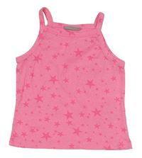 Neonově růžový žebrovaný crop top s hvězdami Matalan